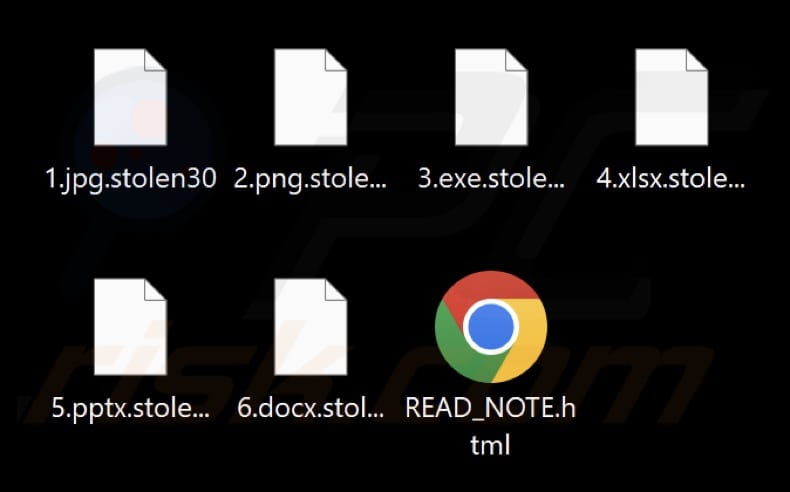File crittografati dal ransomware Stolen (estensione .stolen30)