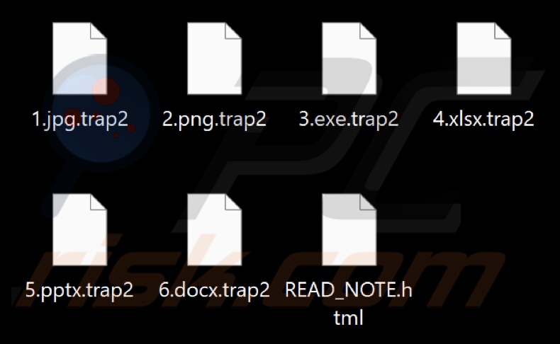 File crittografati dal ransomware Trap (estensione .trap2)