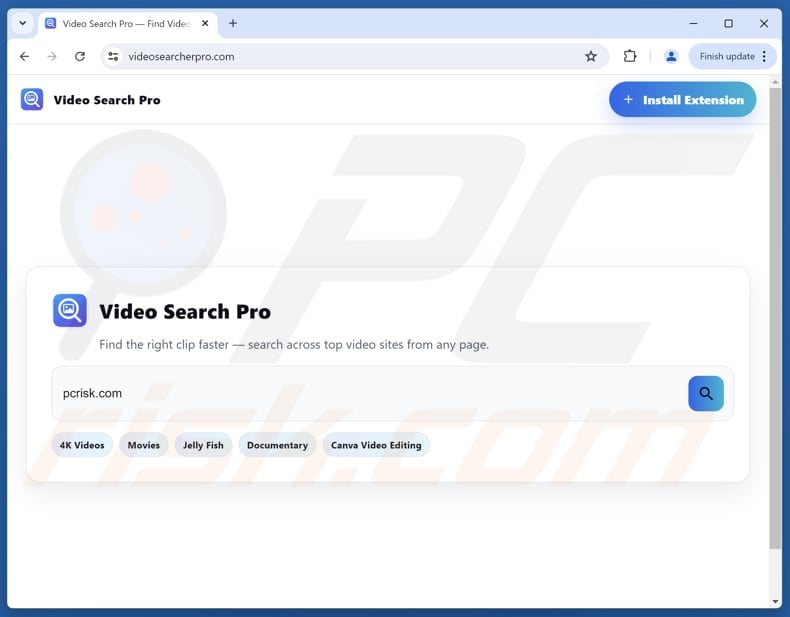 videosearcherpro.com dirottatore di browser