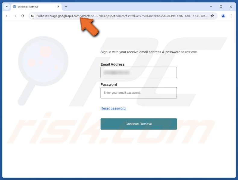 Delivery Check Failed Sito di phishing per truffe via e-mail