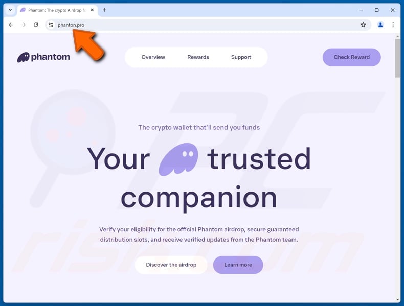 Falso Phantom Airdrop website