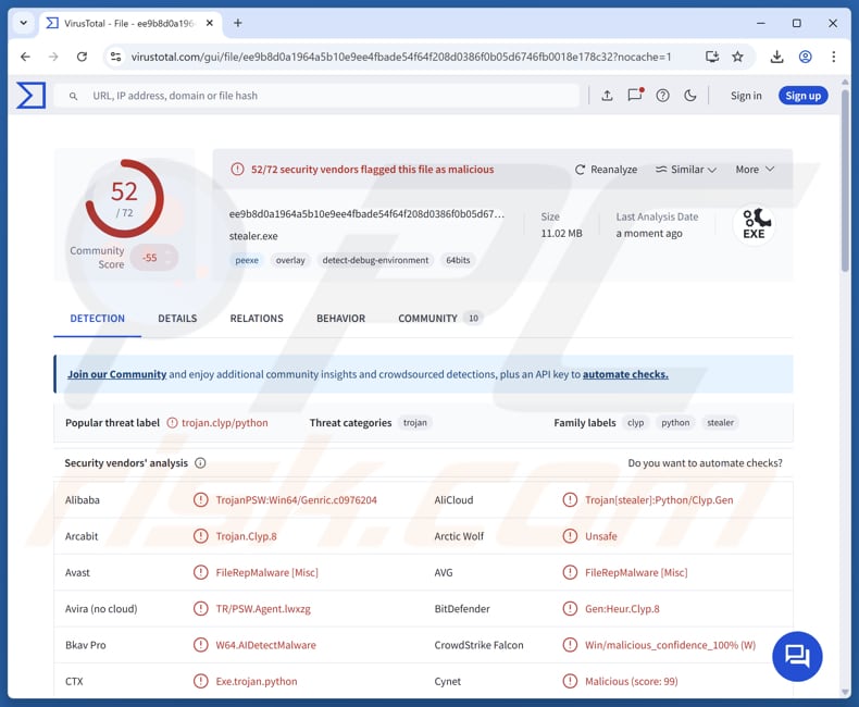 PhantomStealer malware