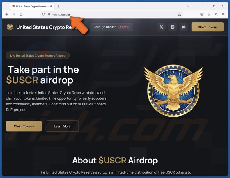 United States Crypto Reserve ($USCR) truffa