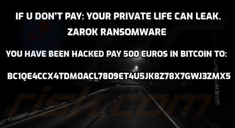 Zarok ransomware carta da parati