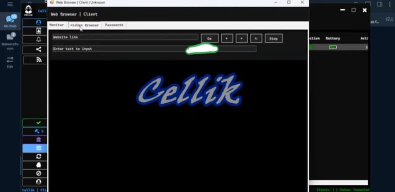 Cellik RAT browser nascosto
