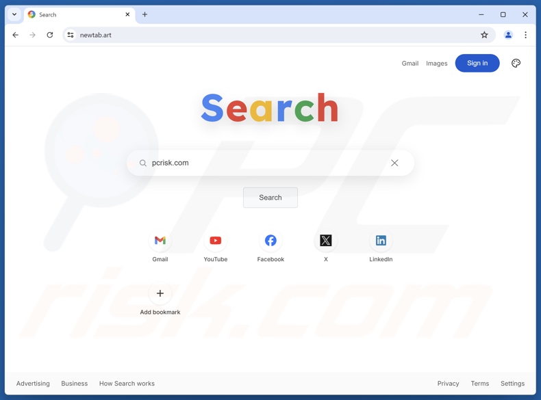 newtab.art browser hijacker