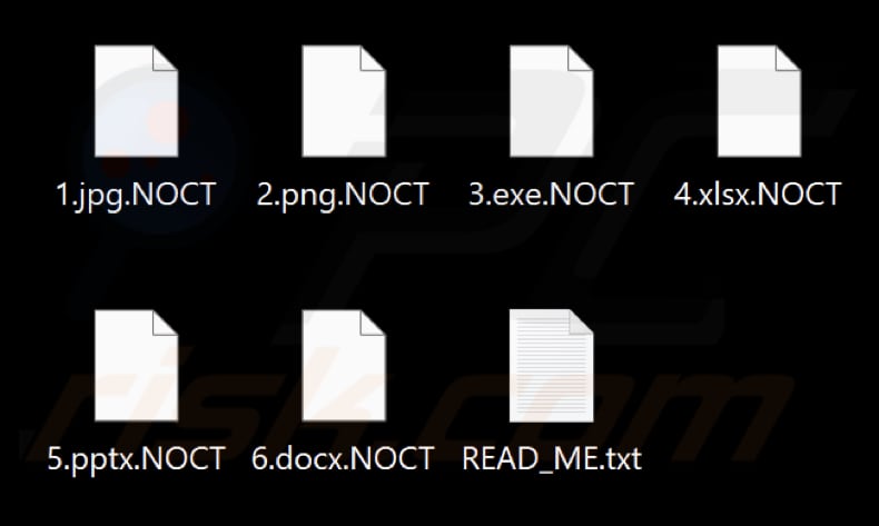 File crittografati dal ransomware NOCT (estensione .NOCT)