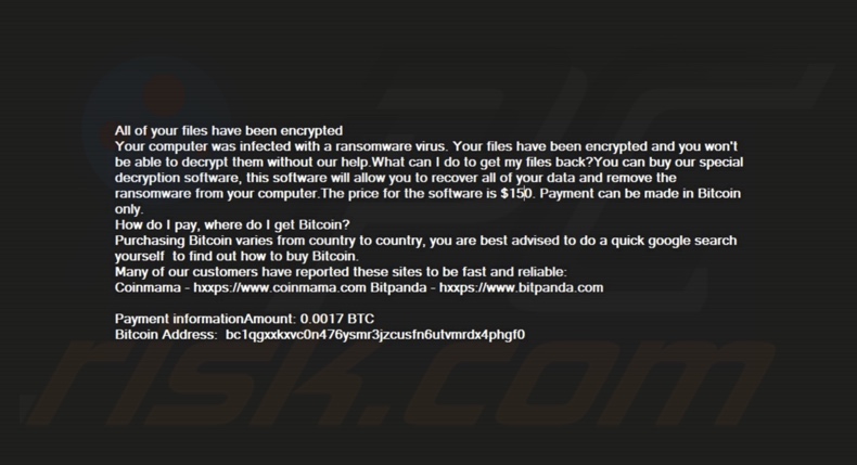 Pryct ransomware carta da parati