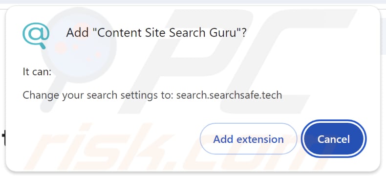 Il dirottatore del browser Content Site Search Guru richiede autorizzazioni