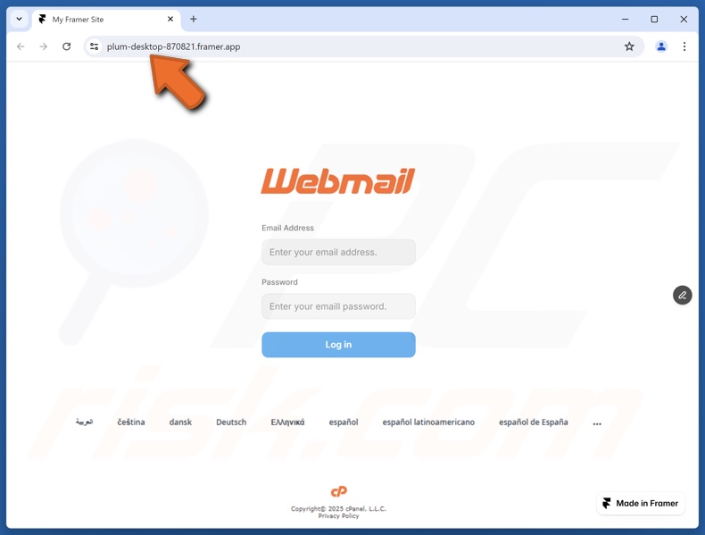 Security Challenges e-mail truffaldina che promuoveva un sito di phishing