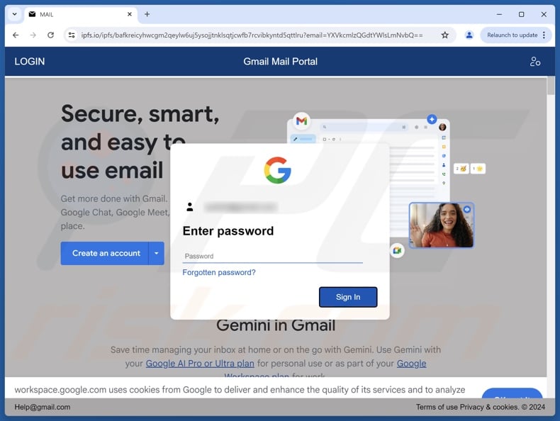 Special Christmas Bonus e-mail truffaldina che promuoveva un sito di phishing