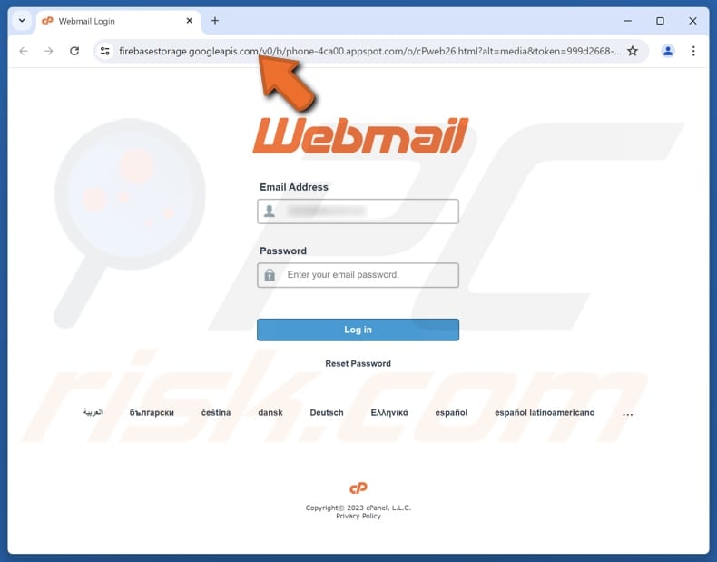WordPress Email Address Verification Sito web falso e truffaldino