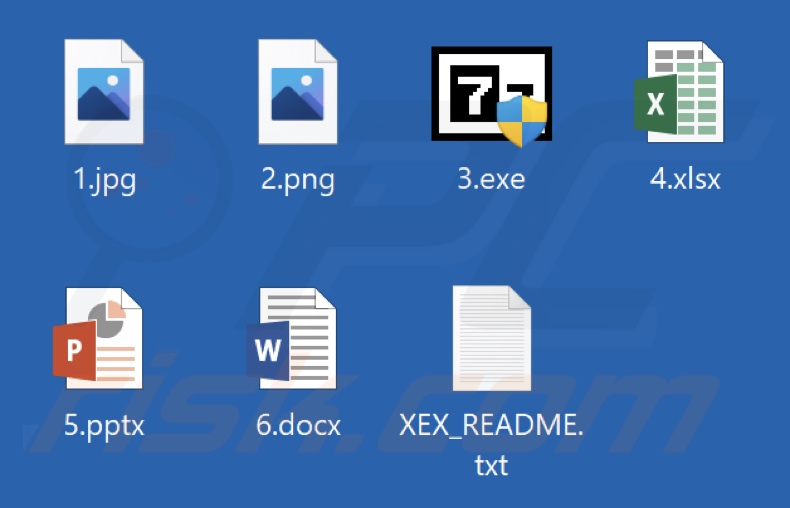 File crittografati dal ransomware XEX (senza estensione aggiunta)
