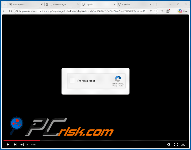 Aspetto del sito web cikadron.co[.]in (GIF)