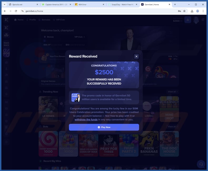 Elon Musk Giveaway Scam falsa ricompensa