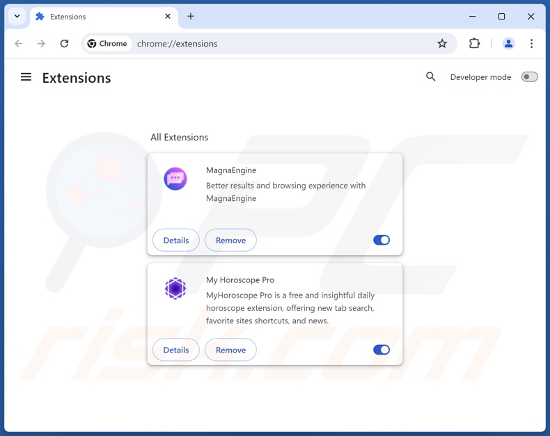 Rimozione delle estensioni malevole da Google Chrome passaggio 2