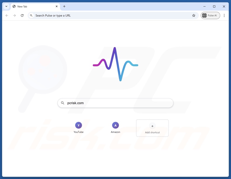 Homepage del browser malevolo Pulse