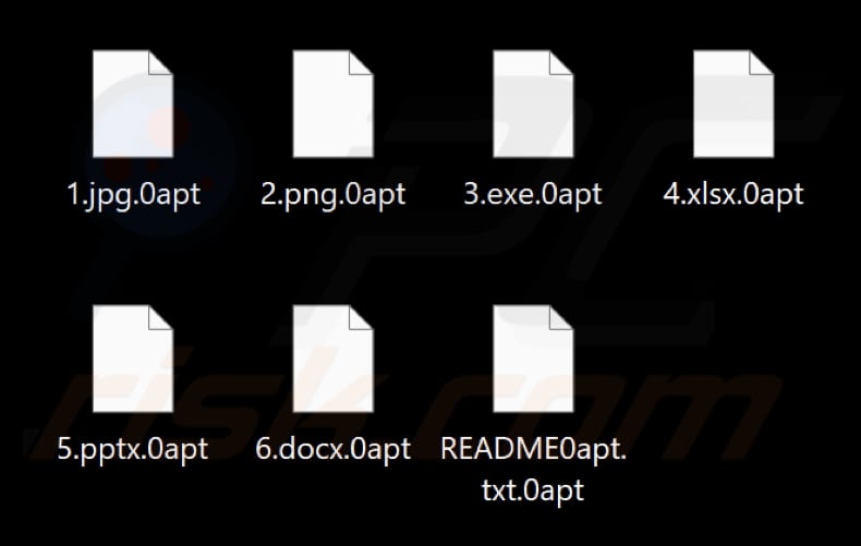 File crittografati dal ransomware 0apt Locker (estensione .0apt)