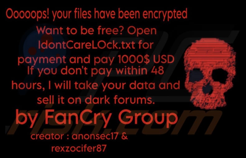 Sfondo ransomware IdontCareLOck