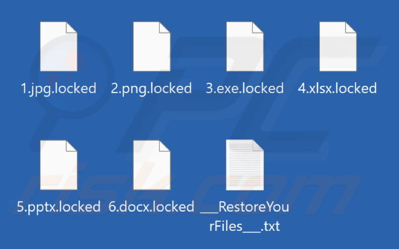 File crittografati dal ransomware Reynolds (estensione .locked)