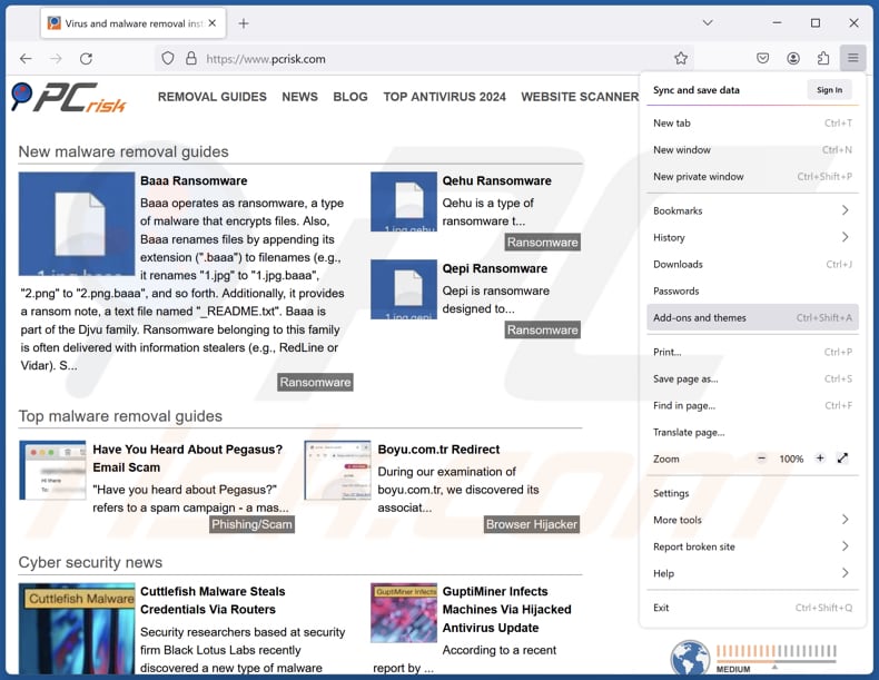 Come rimuovere l'estensione falsa Google Docs Offline da Mozilla Firefox 1