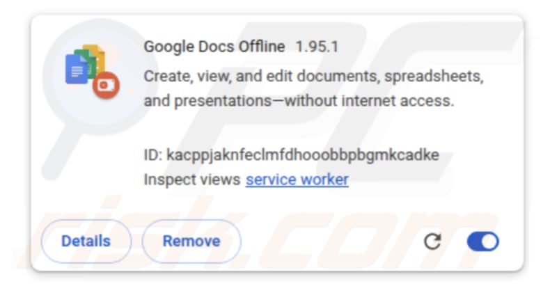 Estensione falsa Google Docs Offline