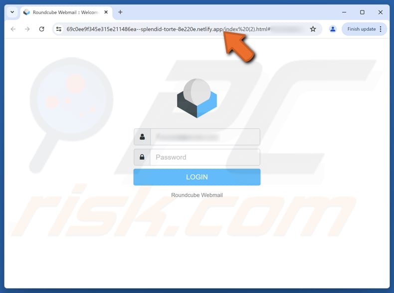 Security Verification Required Sito web di phishing utilizzato per truffe via e-mail