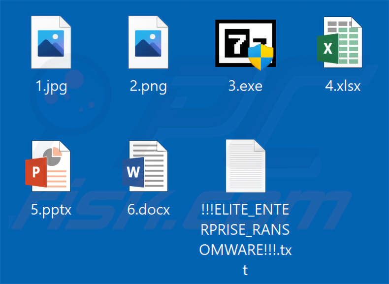 File crittografati dal ransomware Elite Enterprise (nessuna estensione aggiunta)