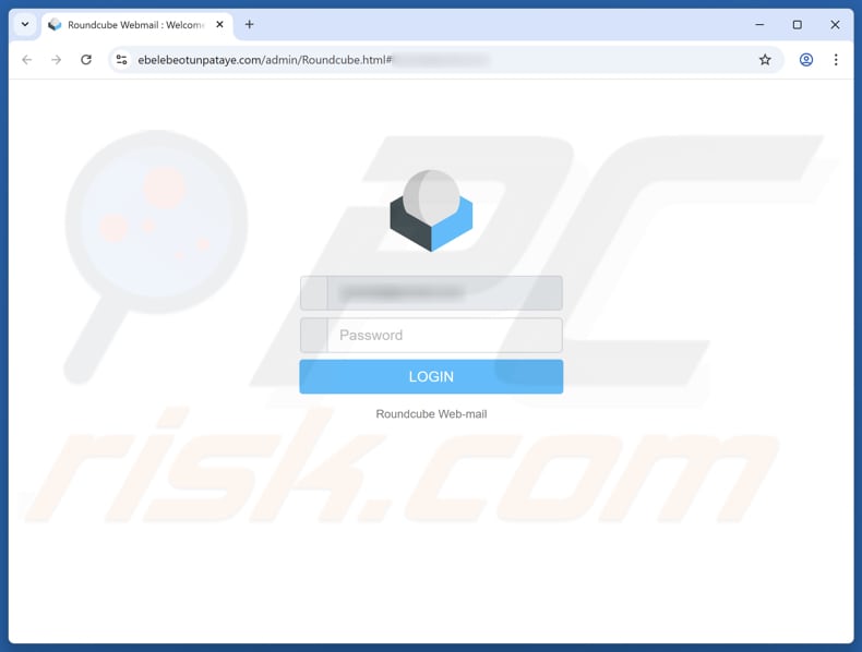 Pagina falsa della truffa Email Account Disable Request