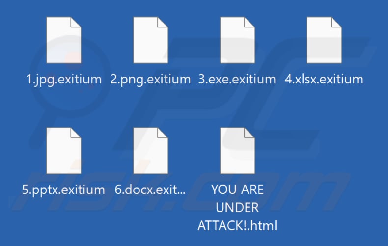 File crittografati dal ransomware Exitium (estensione .exitium)