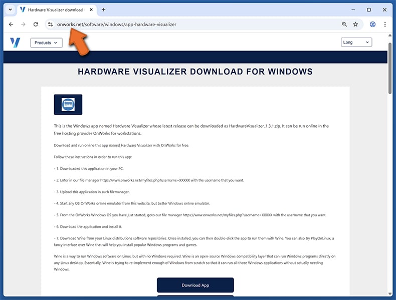 Malware NWHStealer sito web falso 2