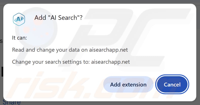 autorizzazioni richieste dal reindirizzamento aisearchapp.net
