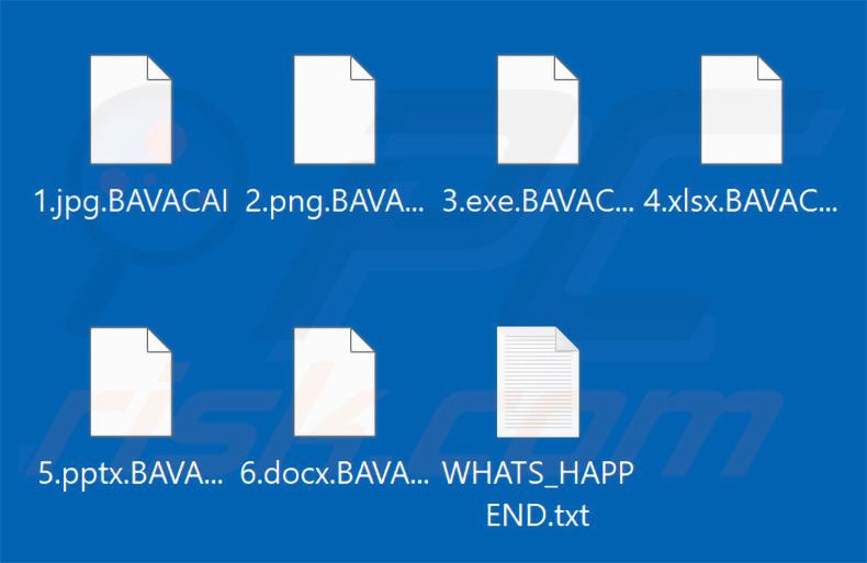 File crittografati dal ransomware BAVACAI (estensione .BAVACAI)