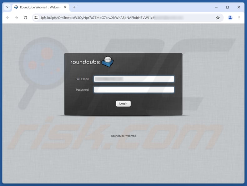 Sito di accesso falso della truffa via email ICANN Client Error