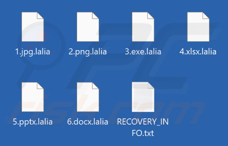 File crittografati dal ransomware Lalia (estensione .lalia)