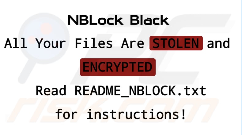 Sfondo del desktop del ransomware NBLock Black