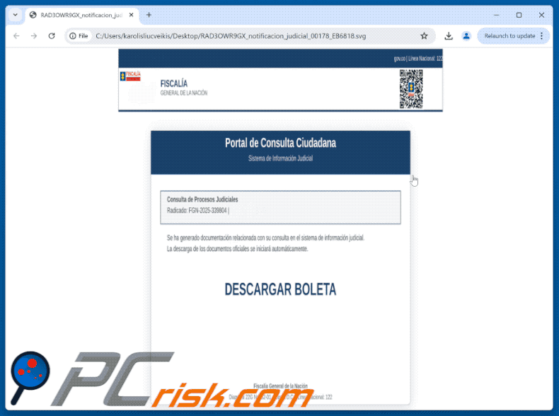Catena di infezione del malware NexusRAT