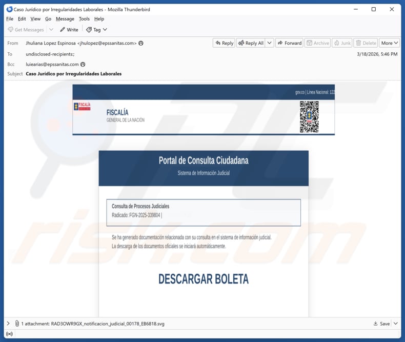 Email spam del malware NexusRAT utilizzata per la distribuzione