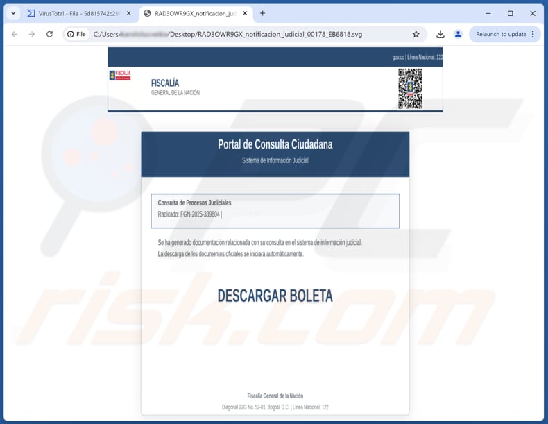 Allegato SVG del malware NexusRAT che contiene il malware