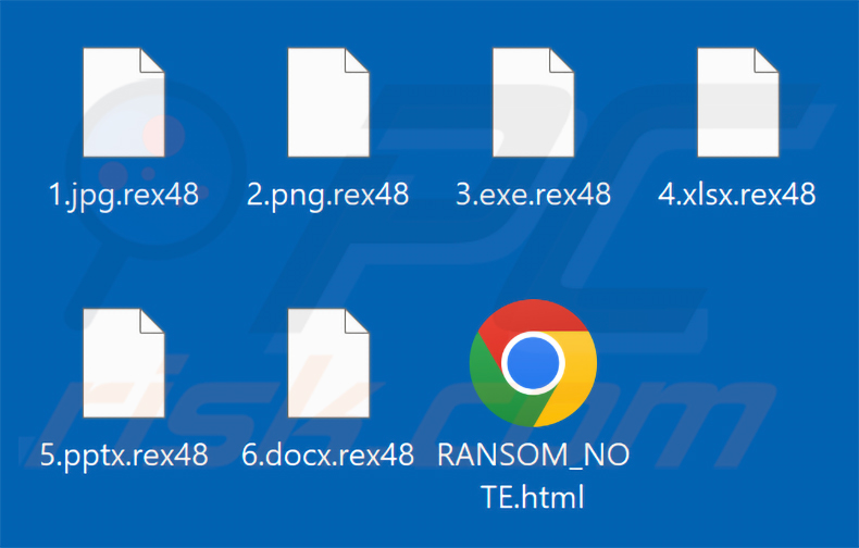 File crittografati dal ransomware Rex (estensione .rex48)