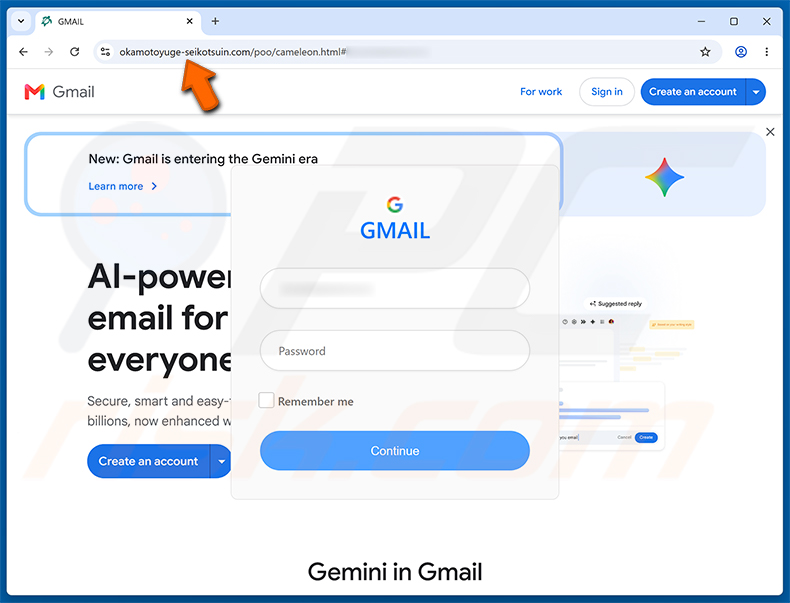 Pagina di phishing Your Microsoft Outlook Email Client Is Outdated - okamotoyuge-seikotsuin[.]com
