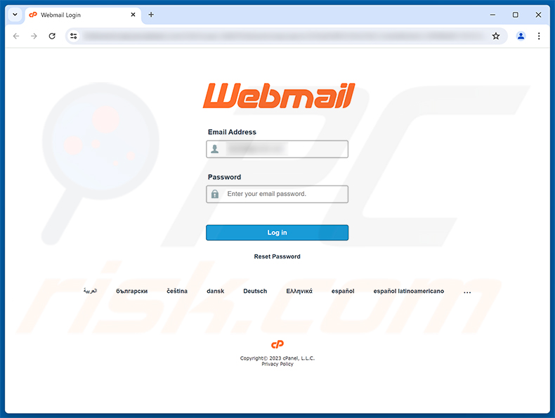Pagina di phishing Account Maintenance Notification