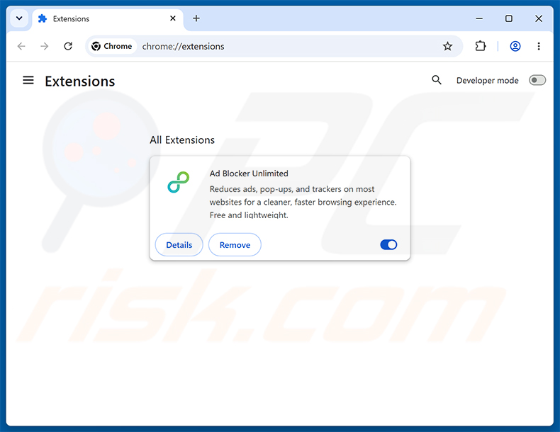 Rimozione degli annunci di Ad Blocker Unlimited da Google Chrome passo 2