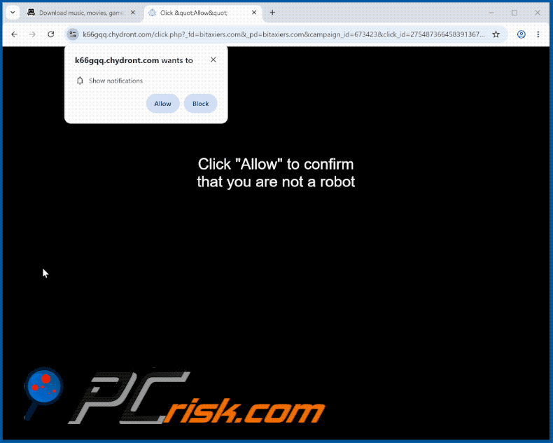 aspetto del sito web chydront[.]com (GIF)