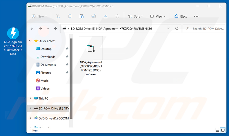 Allegato del virus email DocuSign - Legal Department Document