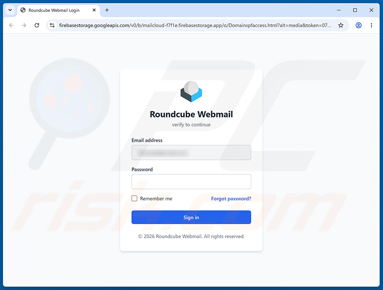 Pagina di phishing Domain Ownership Revalidation Required