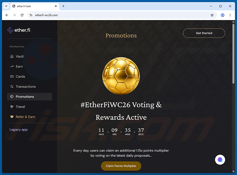 EtherFiWC26 Voting Rewards Scam truffa