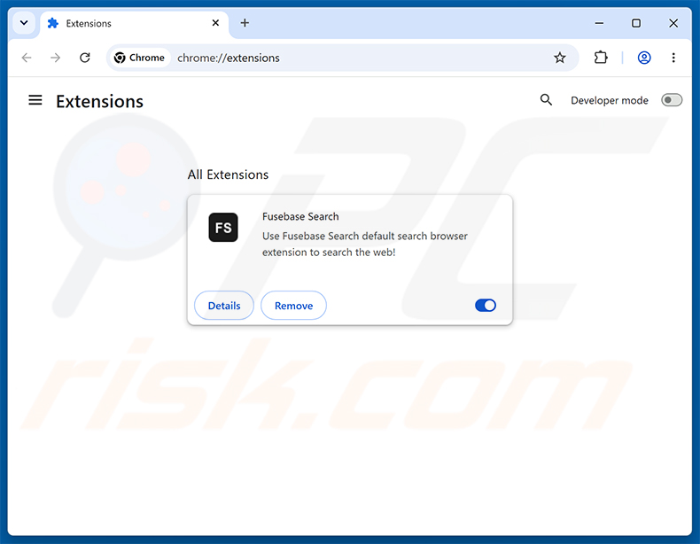 Rimozione delle estensioni di Google Chrome correlate a Fusebase Search (s.fusebase-search.com)