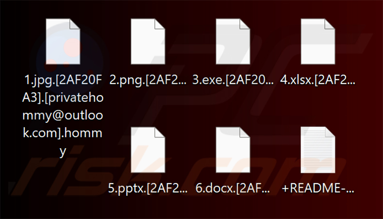 File crittografati dal ransomware Hommy (estensione .hommy)